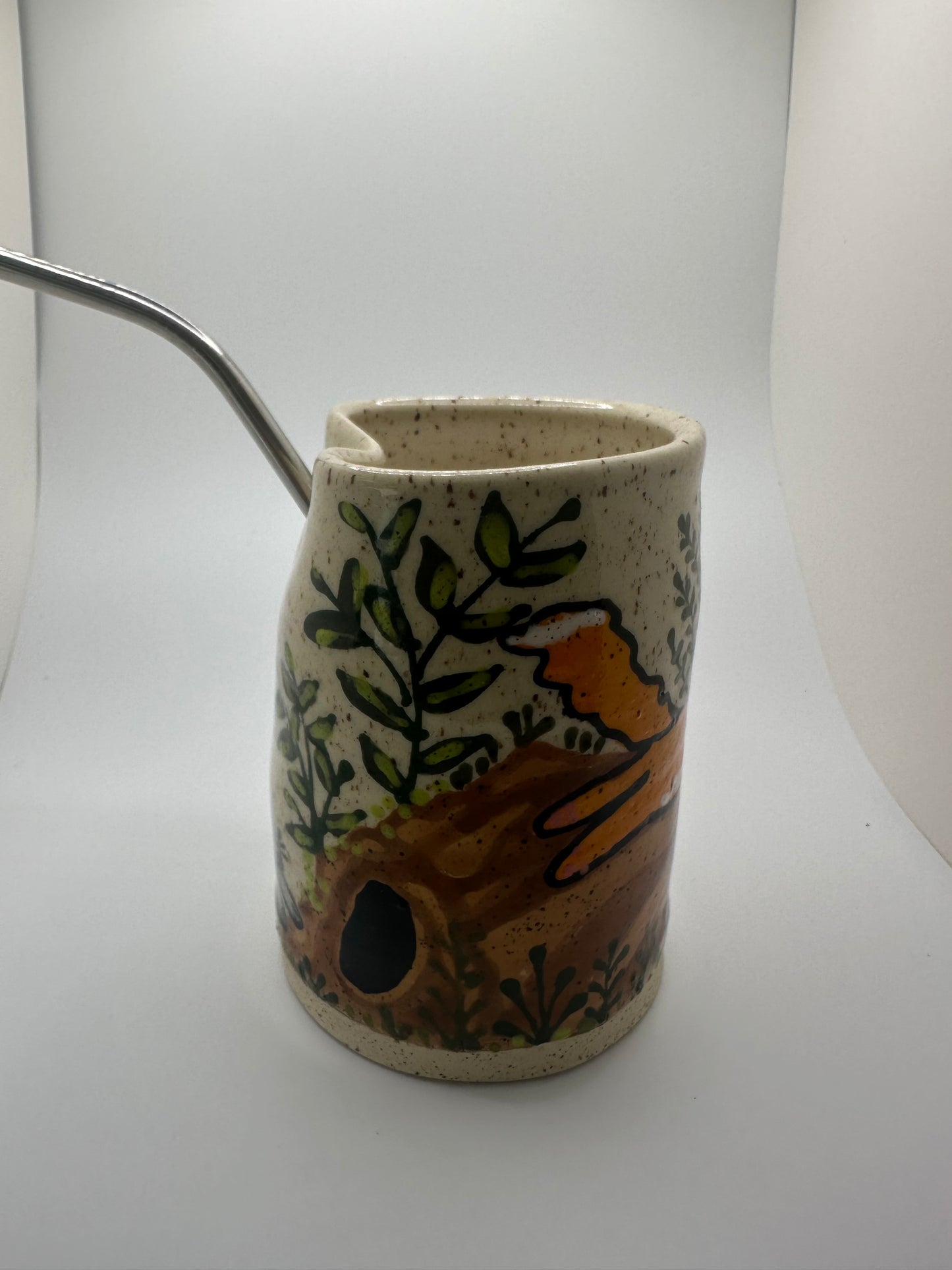 Rabbit and Fox Straw Cup