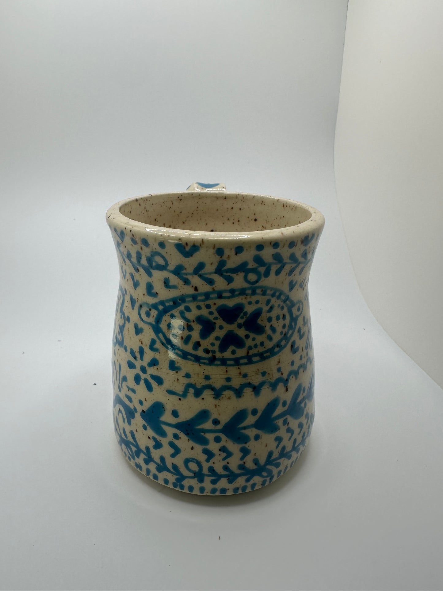 Turquoise hand drawn mug