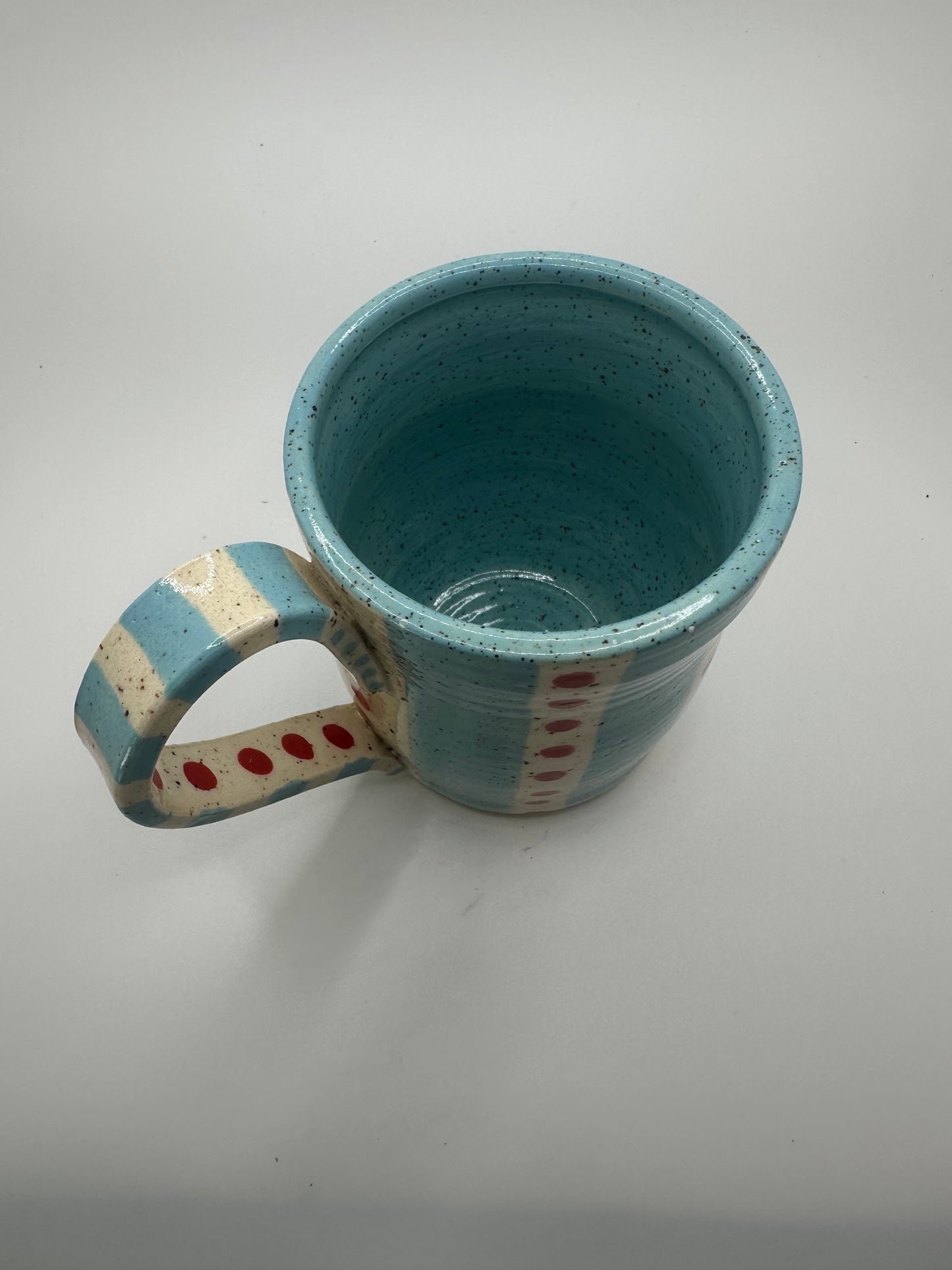 Turquoise and Red Mug