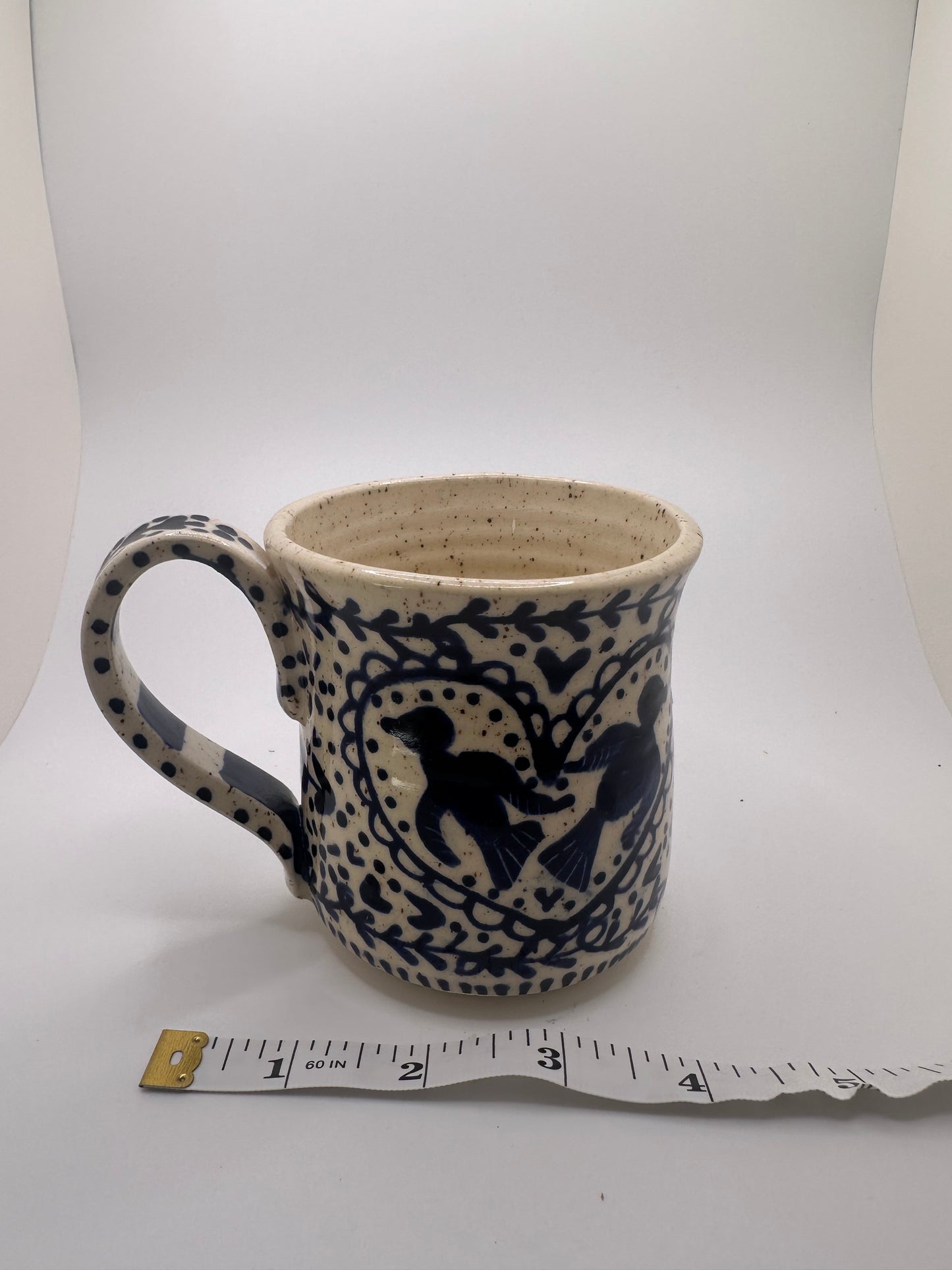 Dark blue hand drawn mug