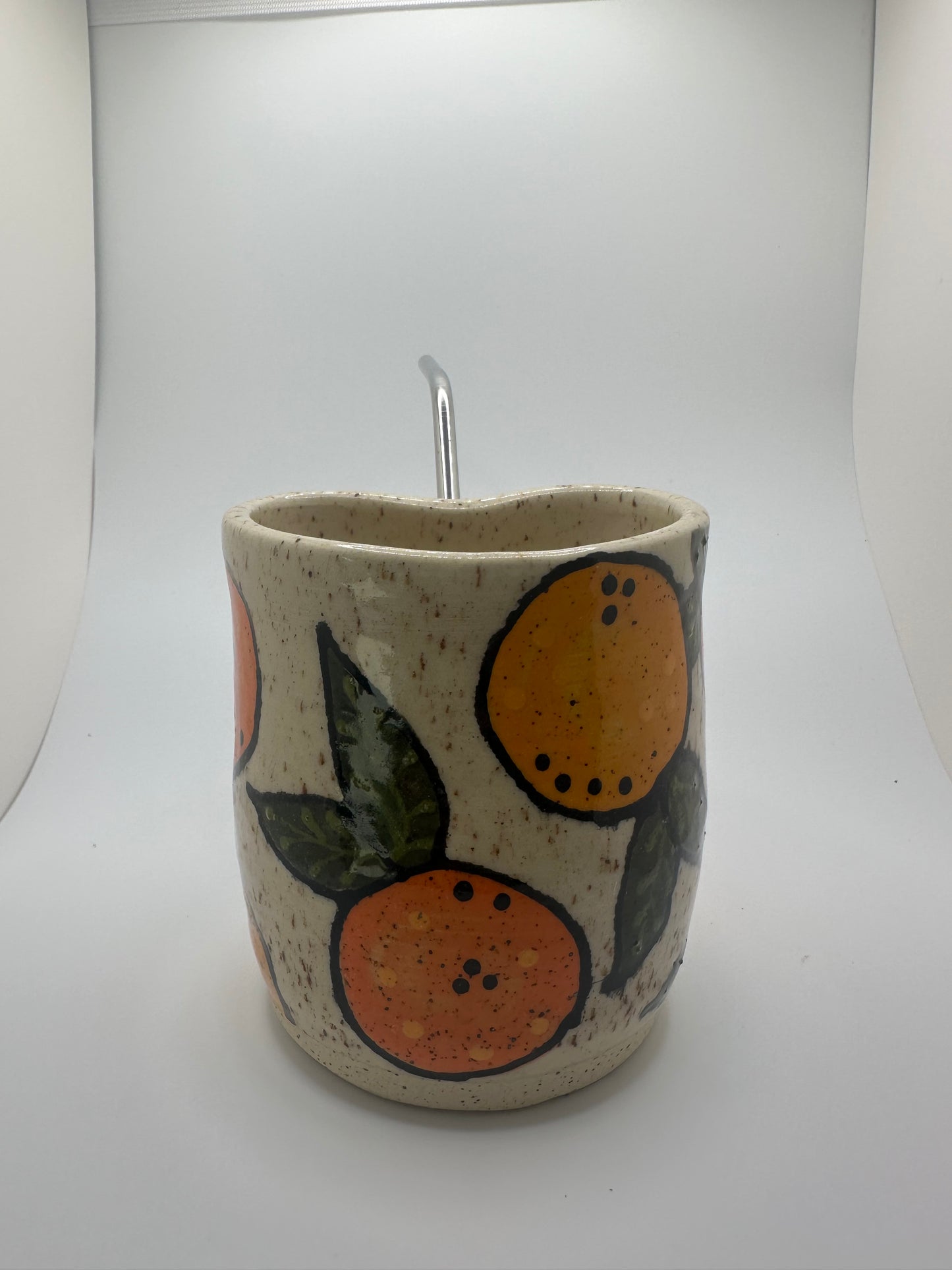 Orange Straw Cup