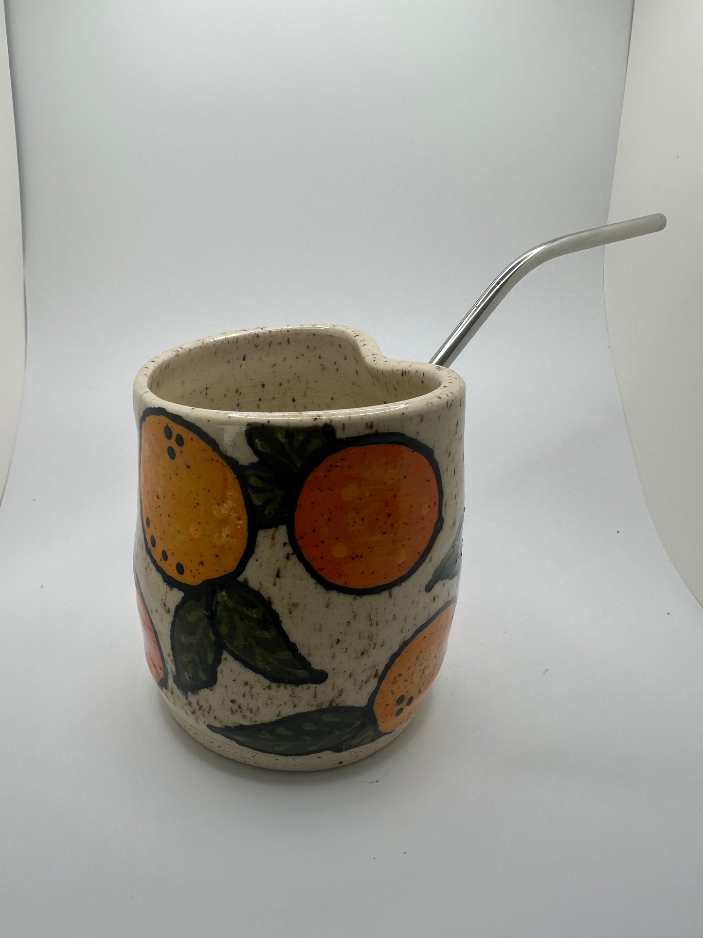 Orange Straw Cup