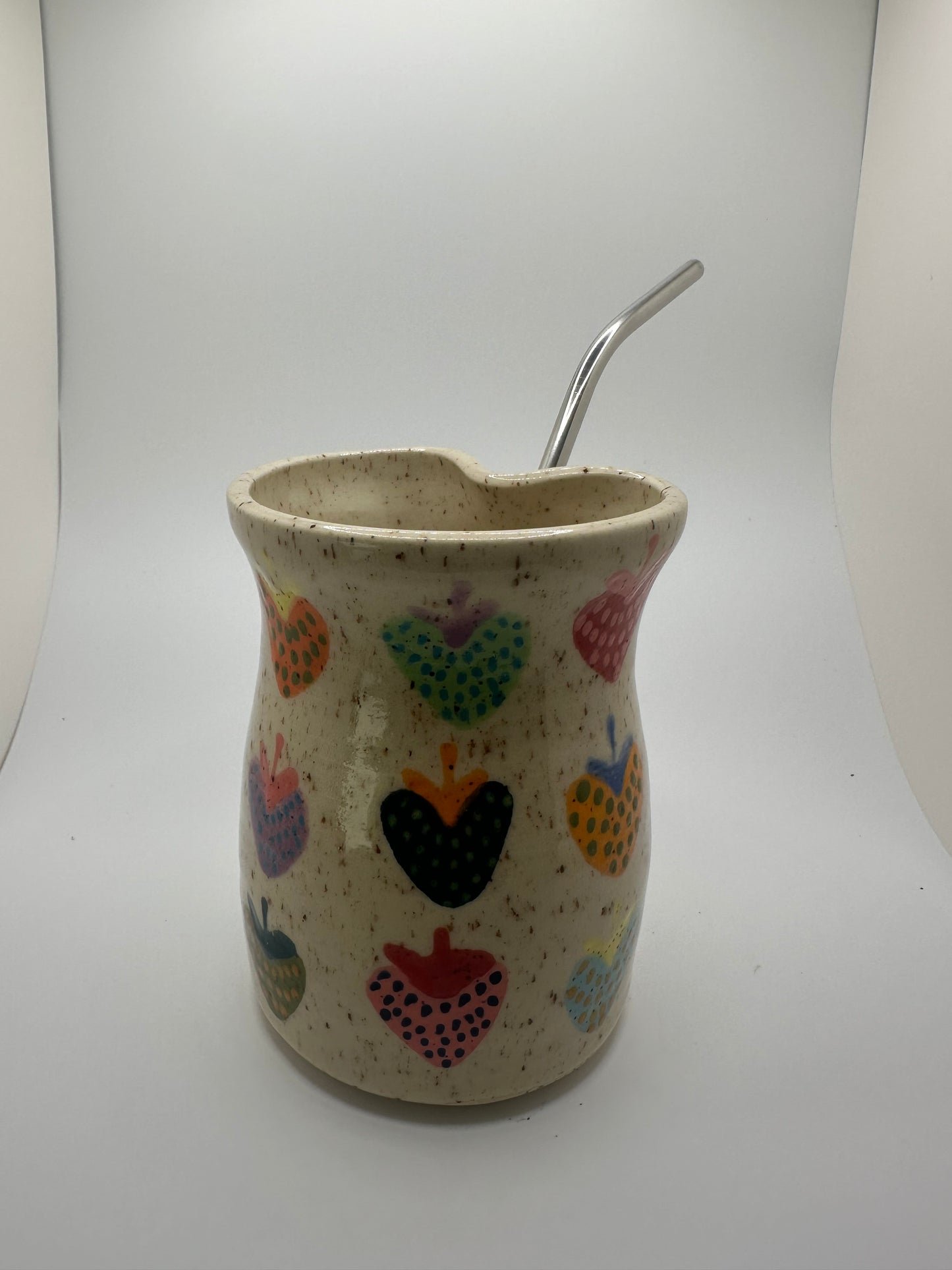 Rainbow Strawberry Straw Cup