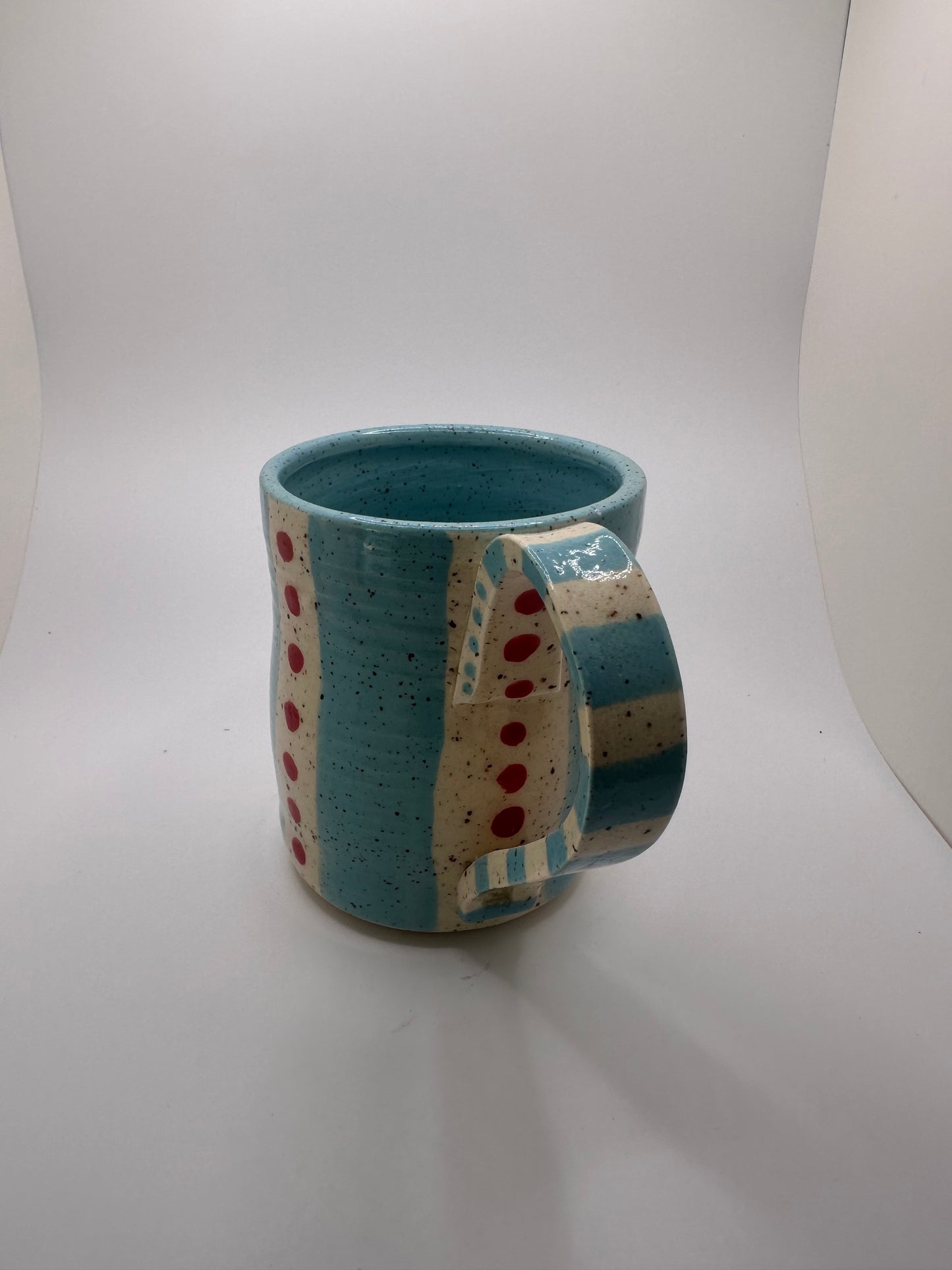 Turquoise and Red Mug