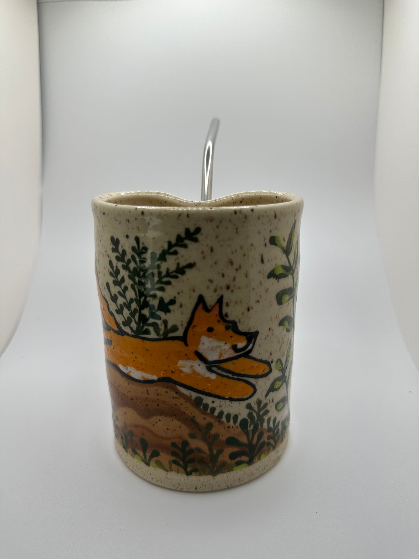 Rabbit and Fox Straw Cup