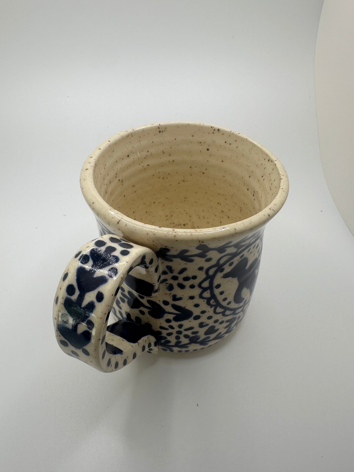 Dark blue hand drawn mug