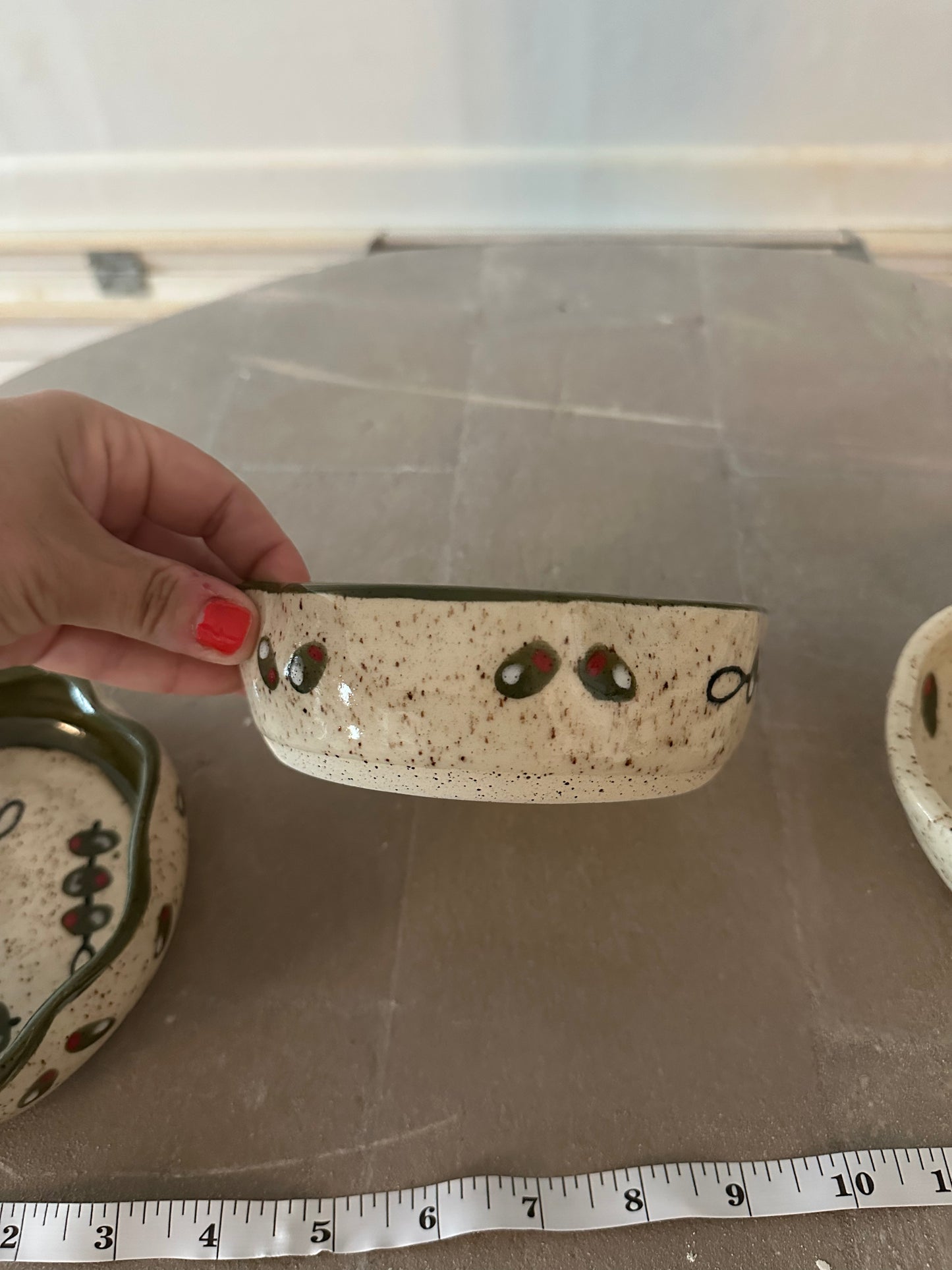 Olive Bowl - wavy rim