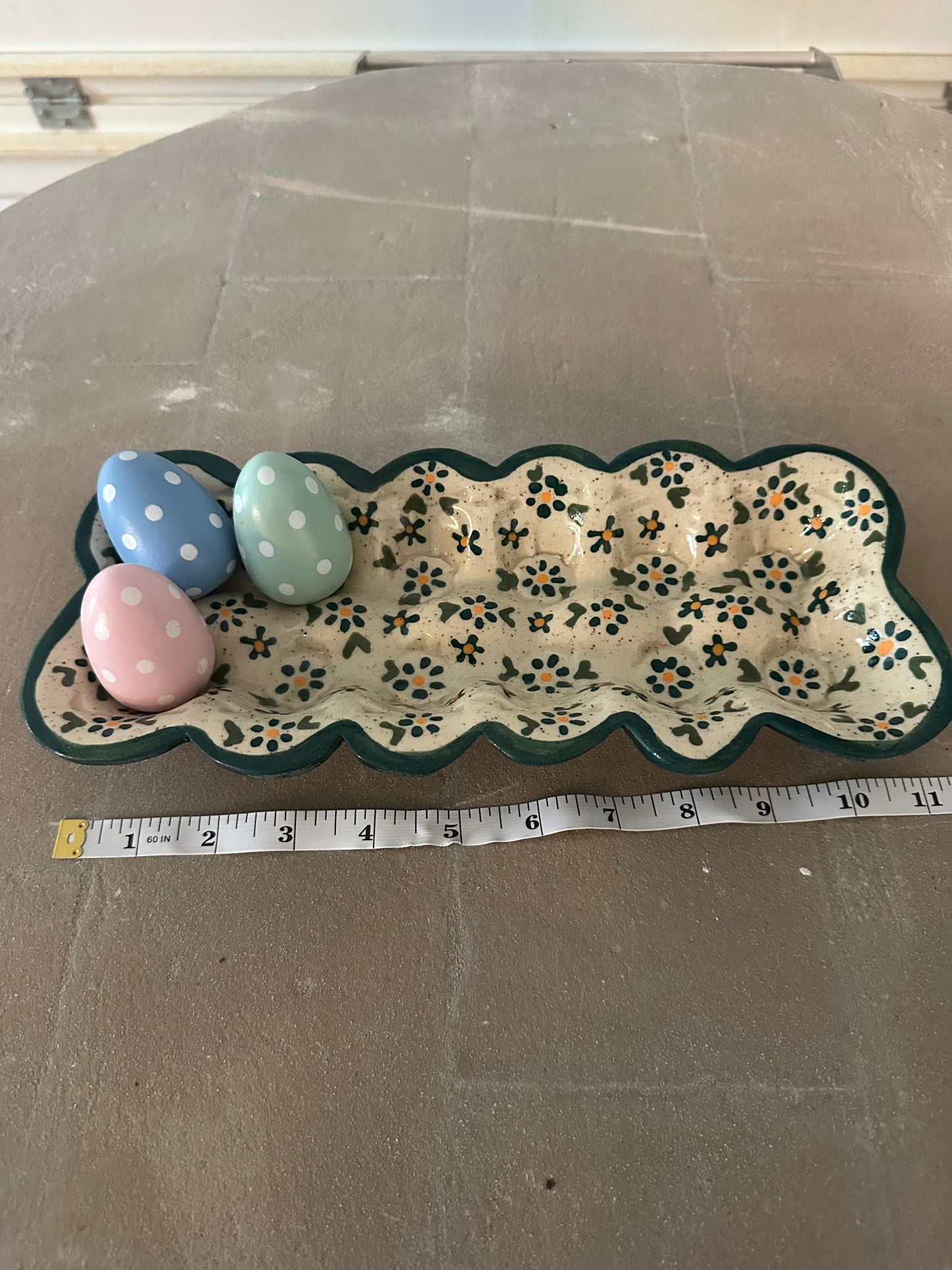 Teal Tiny Flower Egg Tray