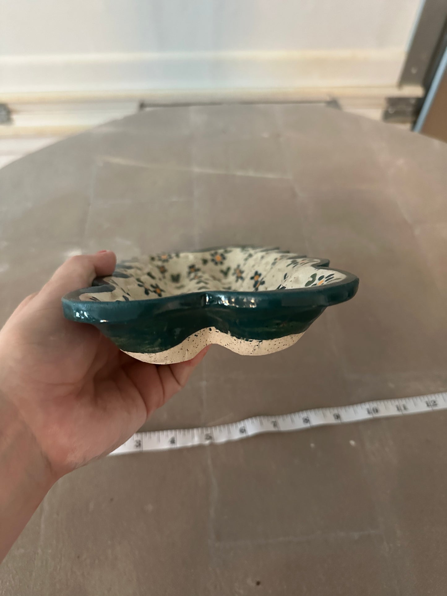 Teal Tiny Flower Egg Tray