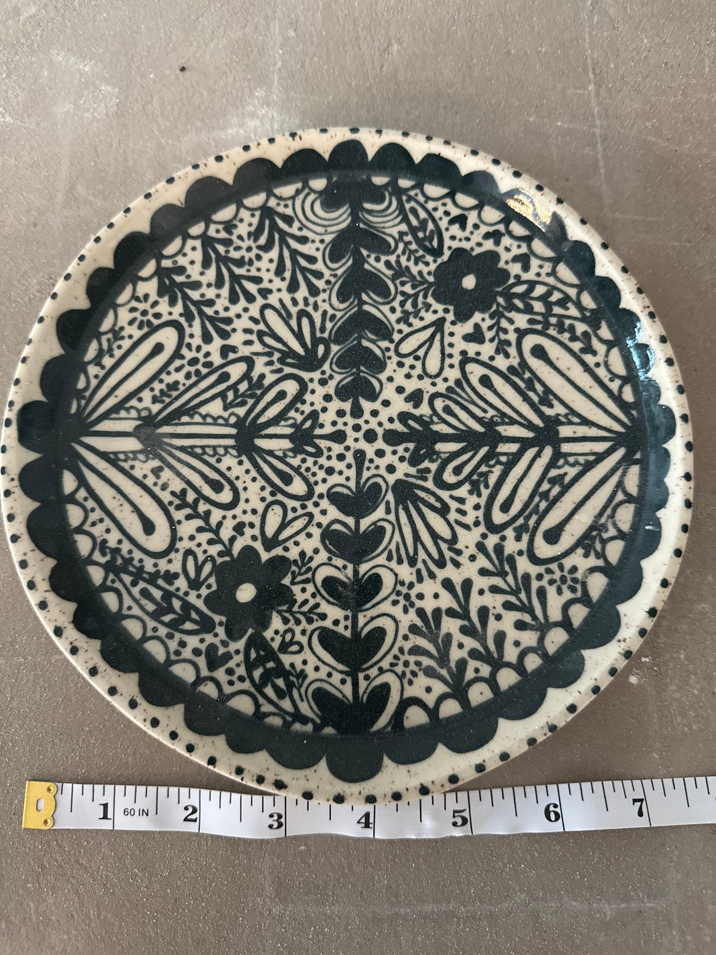 Hand Painted Teal Plate
