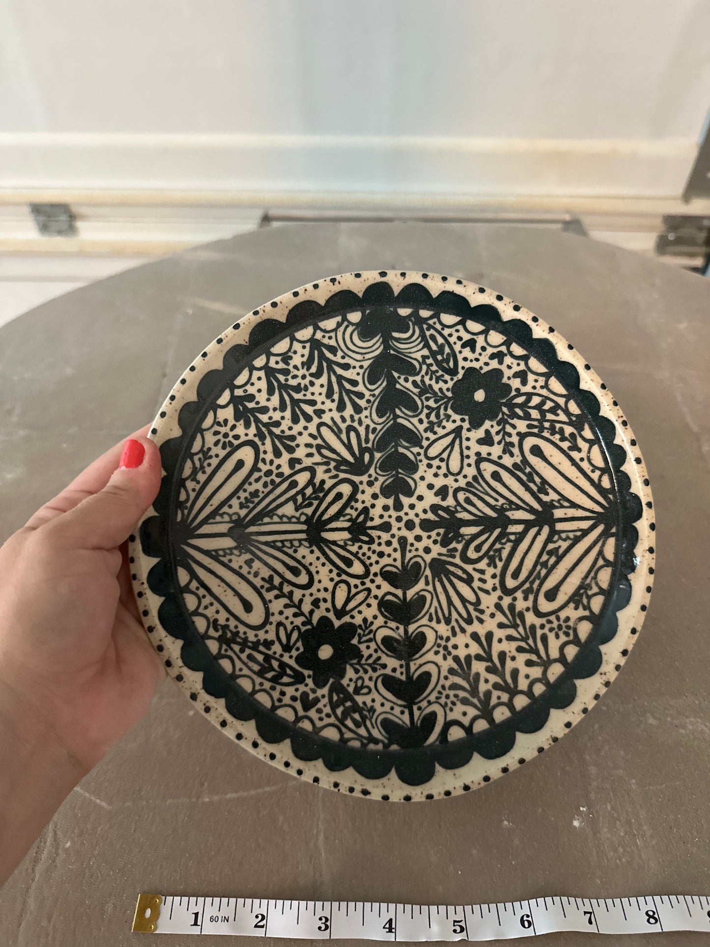 Hand Painted Teal Plate