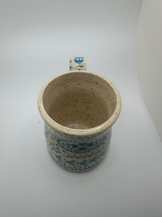 Turquoise hand drawn mug