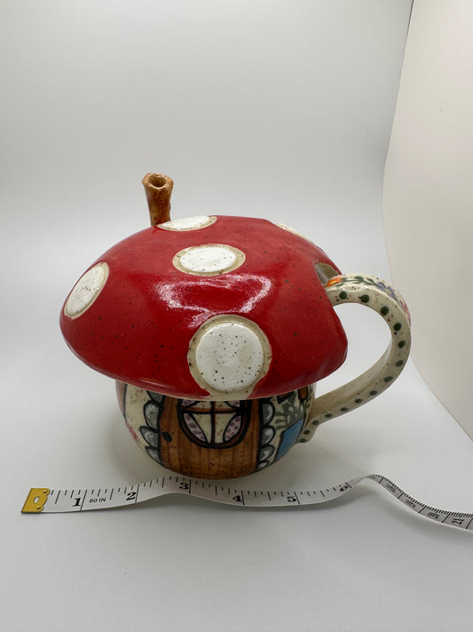Little Mushroom House Mug with Lid 1