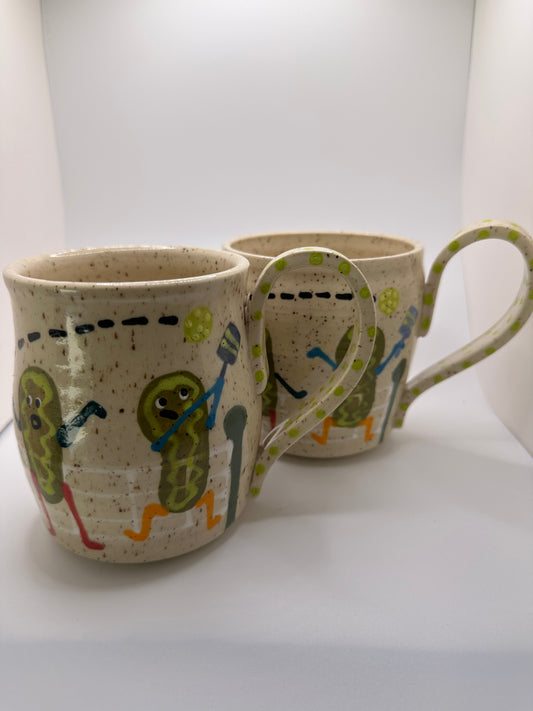 Pickles - playing pickleball mug 2