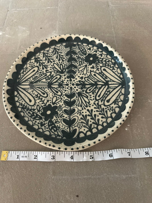 Hand Painted Teal Plate