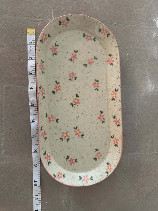 Pink Delicate Flower Tray